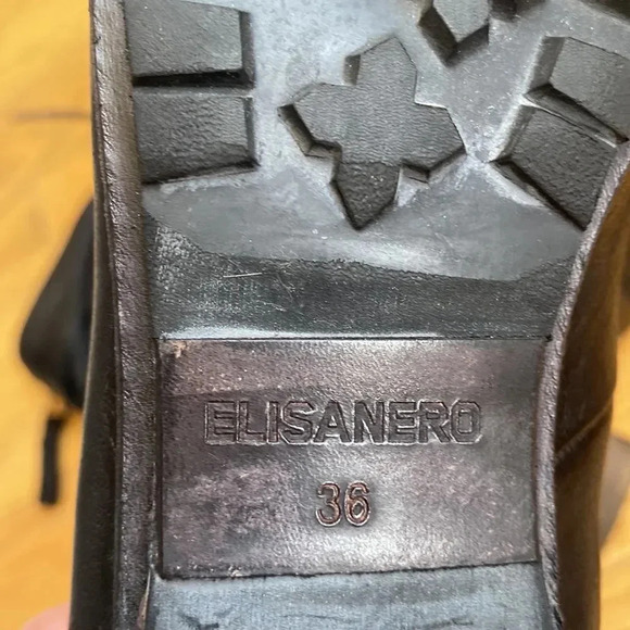 Elisa Nero sz EU 36 US black lace up with zip leather boots in great pre owned - Picture 10 of 10